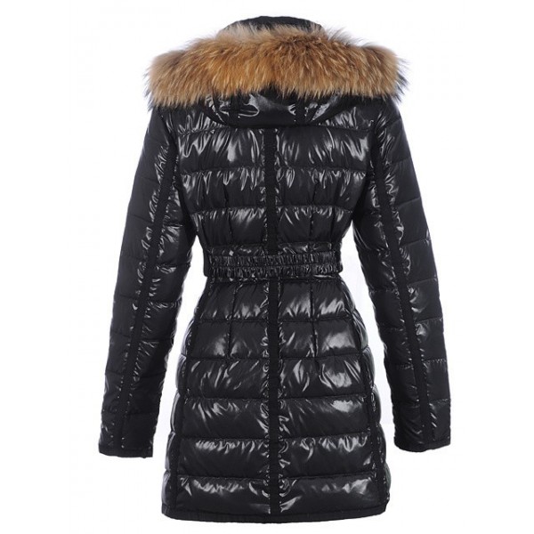 Moncler Moda Nero Mock colletto e cintura caldo Cappotti uscita